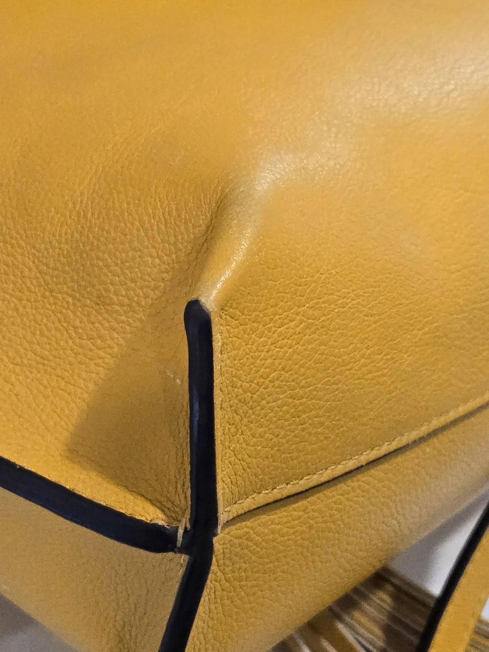 henri bendel Worth Avenue Yellow Leather Tassel Tote